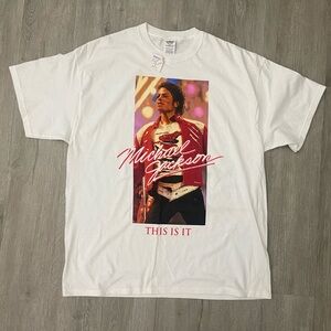 NWT 2009 Y2K Michael Jackson This Is It Shirt Size XL White